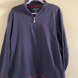 Tommy Bahama Navy Quarter-Zip Pullover with Red Accent